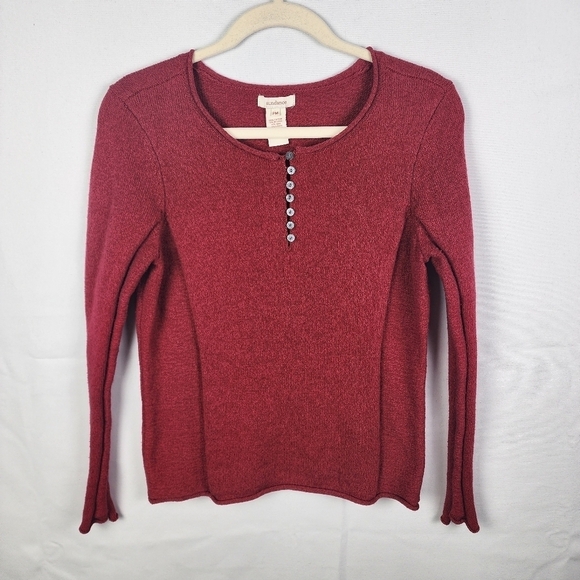 Sundance Silk Blend Quarter Button Up Sweater SIZE Petite Medium - Picture 1 of 5